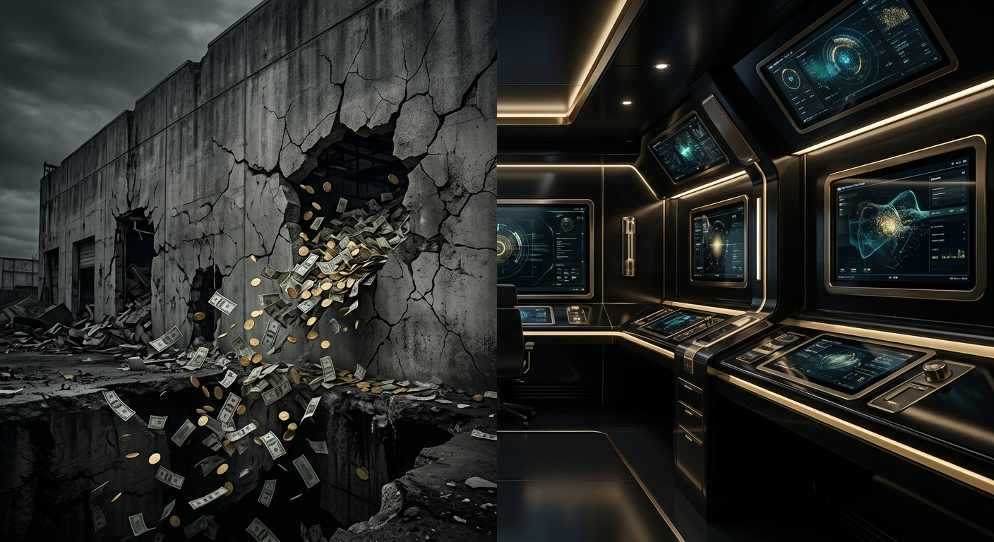 Industry disease — crumbling fulfillment vs. pristine cockpit